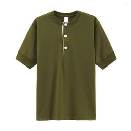 Camisetas masculinas 2023 verde militar algodão gola redonda camiseta retrô solta manga curta casual regata de malha