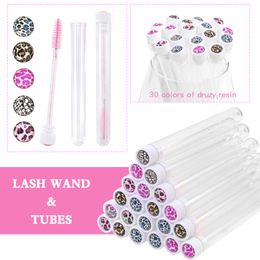 Makeup Tools Eyelash Brushes Tube Disposable Mascara Wands Lash s Supplies Eyebrow Brush Reusable Leopard 230801