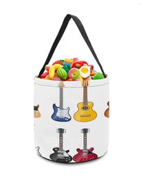 Storage Bags Guitar Punk Musical Instrument Basket Candy Bucket Portable Home Bag Kids Toys Hamper Party Decoration Supplies