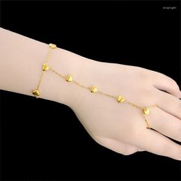 Link Bracelets Titanium Steel 18k Gold Luster Bracelet Ring Integrated Back Chain Color Hold Charm