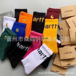 2023 Men's Towel Socks Fashion Brand Carhart New Embroidered Women's Ins Simple Letters Bottom Skateboard