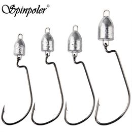 Fishing Hooks Spinpoler Bass Swing Jig Head Crappie Lure Ned Texas Rigs Gear 35g5g7g10g Bullet Offset Weedless Worm Jigheads Pesca 230802