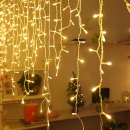 Christmas Decoration 2024 Led lcicle Lights Outdoor Curtain Garland Droop 0.4/0.5/0.6M Street Garland On The House New Year 2024