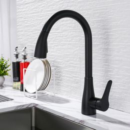 Kitchen Faucets Luxury Faucet Gold Single Handle Pull Out Sink Water Mixer Tap Solid Brass Silver Rose Black Chrome Choice