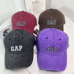 Ball Caps Ins Denim Embroidery Couple Baseball Hat Top Soft Cotton Sunscreen Sun Visor Retro Everything Goes With It 230801