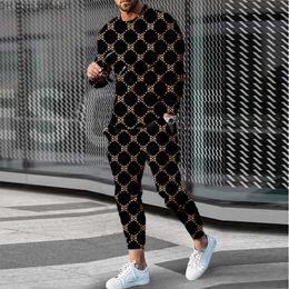 Men's Tracksuits Men Tracksuits Trousers Sets 2023 New Fashion T Shirt Long Sleeve Sportswear 2 Piece Suits 3D Printed Male Clothes Pants Outfits T230802