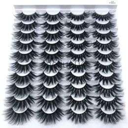 False Eyelashes 20 Pairs 3D Mink Hair False Eyelashes 1025mm Lashes Thick Long Wispy Fluffy Handmade Crueltyfree Mink Eyelash Makeup x0802