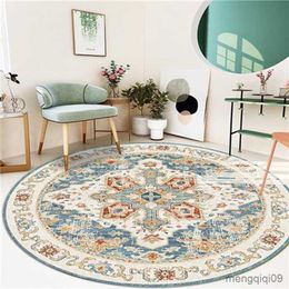 Carpets Moroccan Style Living Room Decoration Round Carpet Large Area Rugs for Bedroom Home Rocking Chair Floor Mat Washable Lounge Rug R230802