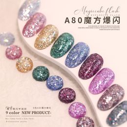 Nail Polish Big Sequin Gel Explosion Shiny Soak Off Varnish Aurora Reflective Diamond Glue Potherapy 230802