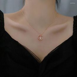 Chains Moon Water Drop Cubic Zirconia Silver Colour Necklace For Women Girls Korean Fashion Clavicle Chain Jewellery SN2470