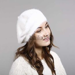 Stingy Brim Hats Hat Women Lady Winter Imitation Rabbit Hair Hat New Winter Wool Hat Thickened Warm Knit Hat Hats For Women Hats Cap For Women J230802