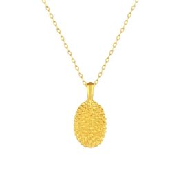 2023 new style gold durian necklace female niche design fashion everything copper plated pendant necklace holiday gift