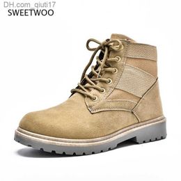 Dress Shoes Men's popular velvet high heels retro hiking short boots cut in winter Z230802