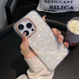 Cell Phone Cases Luxury Glitter Color Conch Pattern Bling Phone Case For iPhone 14 13 12 11 Pro Max 14Pro 13Pro Soft Silicon Anti-fall Capa Cover L230731