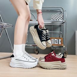 New Women Designer Casual Shoes Woman Black Red White Girl Outdoor Shoe Womens Fashion Design Laces Sports Trainers Leather Platform Sneakers Eur35-40