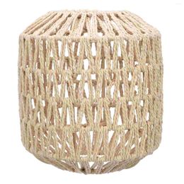 Pendant Lamps Paper Rope Lampshade Cover Reusable Light Weave Basket Chandelier Woven Fixture Imitation Rattan DIY