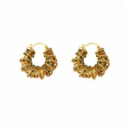 Hoop Earrings Spanish Niche Fashion Temperament Ring Mixed Colour Crystal Rhinestone