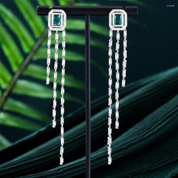 Dangle Earrings Kellybola Trendy Sweet Long CZ Tassel For Women Bohemian Geometric Drop Earring 2023 Brincos Female DIY Fashion Jewelry