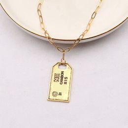 20Style Luxury Designer Brand Double Letter Necklaces Chain 18K Gold Plated Retro Pendant Sweater Newklace for Women Wedding Jewerlry Accessories