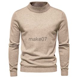 Men's Sweaters 2023 New Men's Sweater Half Turtleneck Solid Colour Winter Classical Sweatshirt Warm Mens Fashion Sweater J230802