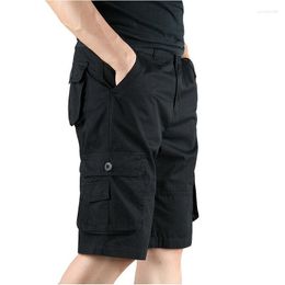 Men's Shorts 2023 Summer Mens Tactical Cargo Men Fashion Khaki Multi-pocket Casual Loose Short Pants Military Q40