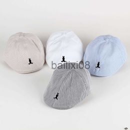 Stingy Brim Hats Free Shipping Solid Colour Children Berets Stripe Cotton Thin Fashion Simple Kids Hats Caps Berretto Baby Caps for Boys Girls J230802