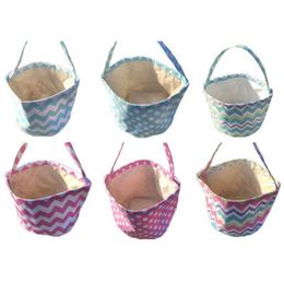 hot NEW Easter Gifts Handbag Rabbit Ears Basket Dots wavy stripes Easter candy baskets Easter eggs basket festival decor bunny bagZZ