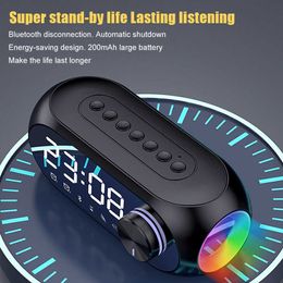 Portable Speakers S8 Wireless Bluetooth-compatible Speaker Led Stereo Bass Speakers Clock Card Aux Music Playback