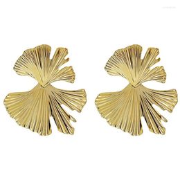 Stud Earrings Europe And The United States Exaggerated Design Sense Apricot Leaf Shape Advan 2023 Explosive Temperament Metal