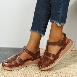 Sandals Summer Ladies Platform Hollow Breathable Comfortable Fashion Roman Flat Shoes Casual Femme Sandalia 2023 Women's