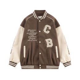 Mens Jackets American style retro couple outfit highend short embroidery baseball uniform for mens and womens casual niche jacket 230803