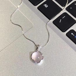 Pendant Necklaces Exquisite Cute Pink Round Crystal Necklace Women's Delicate Charm Jewellery Romantic Trendy Jewellery Vintage Accessories