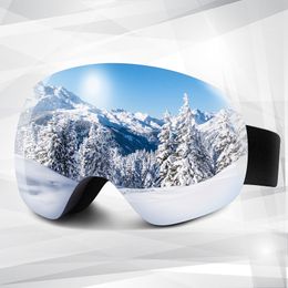 Ski Goggles Ski Goggles Magnetic Snowboard Goggles Snow Goggles for Men Women Black Snowboarding Skiing Skating 230802