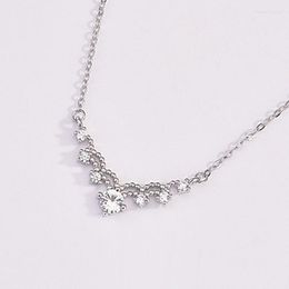 Chains 925 Sterling Silver Temperament Niche Clavicle Chain Inlaid Brick Crystal Birthday Necklace Personality Wild Lady Party Jewellery