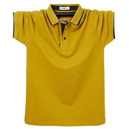 Men's Polos Mens Polo Shirt for 140kg Fat Big and Tall Man Brands Camisa Polo Masculina Plus Size Classic Summer Solid Polo Shirts 6XL 230803