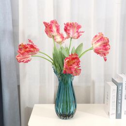 Decorative Flowers High End Parrot Tulip Simulation Flower Home Decoration Living Room Decorations Wedding Props Artificial