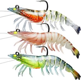 Baits Lures TRUSCEND 3PCS PreRigged Shrimp Soft Plastic Fishing for Freshwater or Saltwater For Bass Jigs Trout Tackle 230802