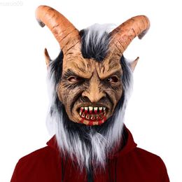 Party Masks Halloween Cosplay Devil Mask Carnival Party Monster Costume Props Christmas Horror Demon Krampus Mask L230803