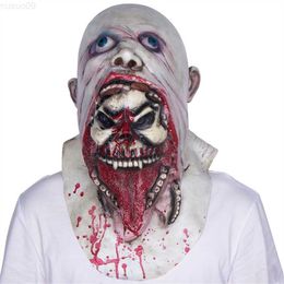 Party Masks Horror Charlie Zombie Mask Latex Creepy Parasite Costume Scary Ghoulish Halloween Terror Party Props L230803