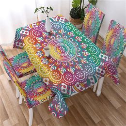 Table Cloth Bohemian Mandala Printing Rectangular Tablecloth Home Dining Coffee Desk Cover Party Wedding Decoration