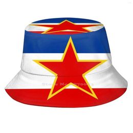 Berets Flag Of Yugoslavia Outdoor Sun Fishing Panama Hats Yugoslavian Former