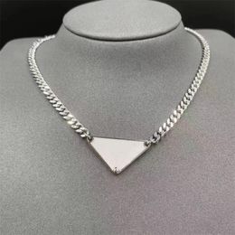 Designer Necklace Chain Fashion Jewellery Black White P Triangle Pendant Design Party Silver Hip Hop Punk Men Womens Necklaces Names Statement Jewellery Accessories