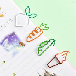 10pcs Cute Fruit Shape Hollow Out Paper Clips Kawaii Metal Bookmark Toys Pos Tickets Documents Letter Clamp Binding Supplies