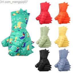 Girl's Dresses Down Coat Cute cartoon dinosaur children's Down jacket autumn winter boys and girls warm coat children's clothing hooded thick coat 2-6 years Z230803