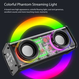 Portable Speakers Transparent Wireless Bluetooth Speaker Portable Subwoofer Stereo Dual Machine Interconnection Music Center Speakers