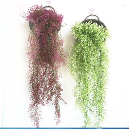 Decorative Flowers 83cm Silk Roses Artificial Ivy Vine Foliage DIY Hanging Garland Decor With Green Leaves For Home Wedding Decoration