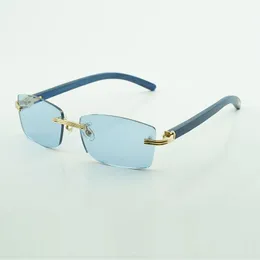 Wooden sunglasses frames 0286O with new hardware and blue wood legs 56-17-140 mm