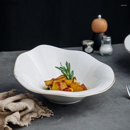 Bowls Ceramic Bowl Restaurant Creative Oblique Mouth Salad Dessert Snack Pasta Household Tableware