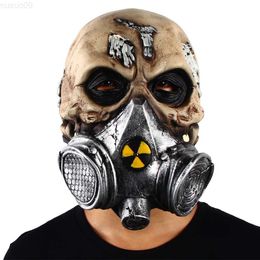 Party Masks Skull Biohazard Scary Mask Zombie Terror Headgear Halloween Horror Party Cosplay Costume Latex Props L230803