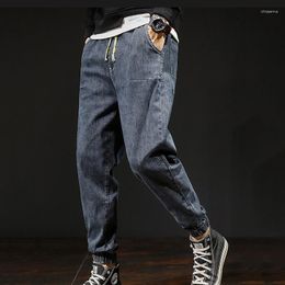 Men's Jeans Men Stretch Elastic Waist Harem Pants Autumn Loose Plus Size Denim Trousers Student Young